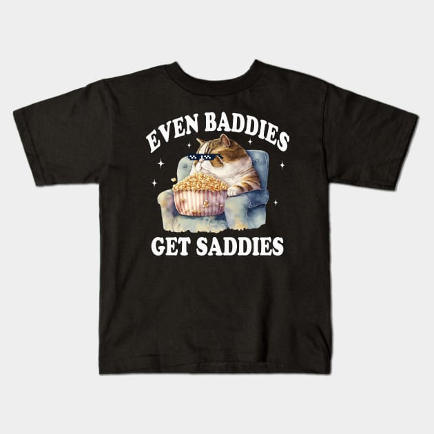Even Baddies Get Saddies Kids T-Shirt by Sally Honey